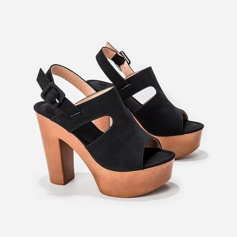 Chunky Heeled Ankle Strap Sandals - Image 3