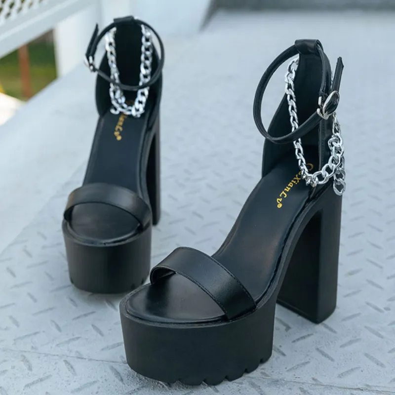 Love You More Chain Platform Heels - Image 2