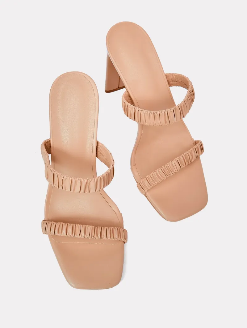 Two Ruched High-heeled Sandals - Image 5