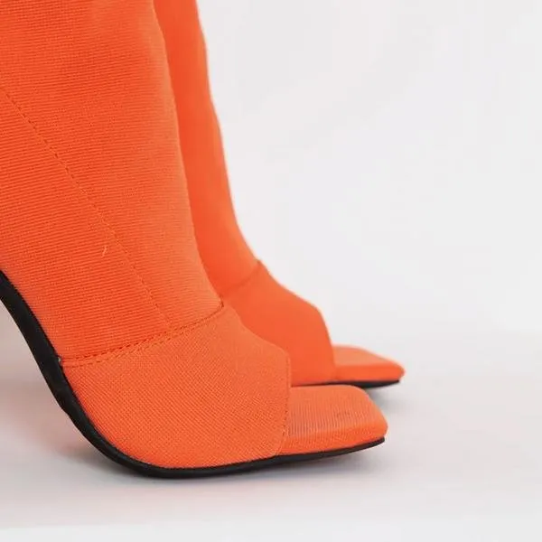 Women Peep Toe Ankle Boots - Image 5