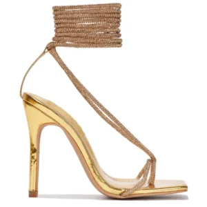 Classic Ankle Strap Pointed Toe Heeled Sandals