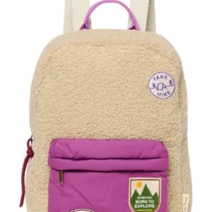 Teddy Midi Backpack | Ecru/Purple