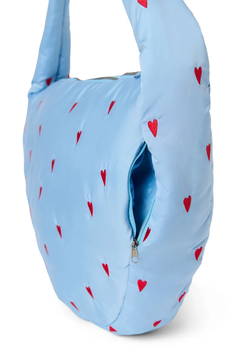 Puffy Cross Body Bag | Light Blue Hearts - Image 5