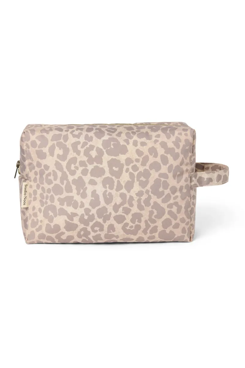 Puffy Toiletry Bag | Beige Leopard