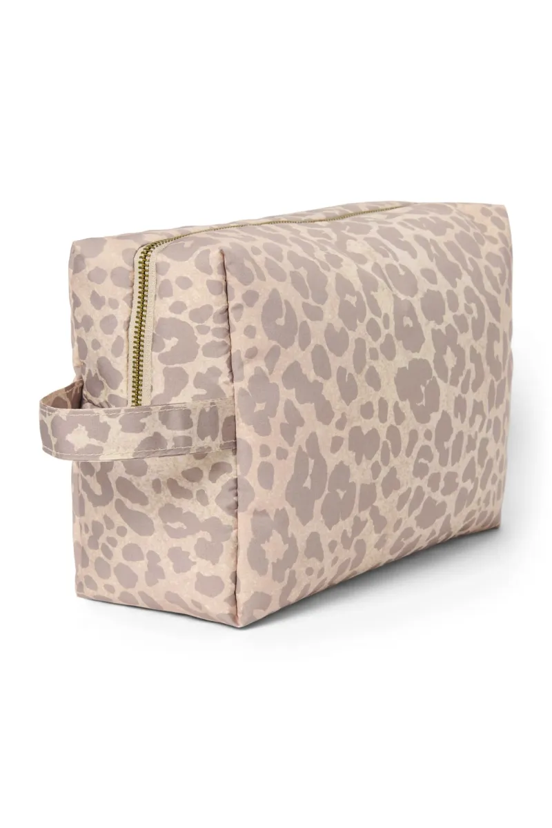Puffy Toiletry Bag | Beige Leopard - Image 2