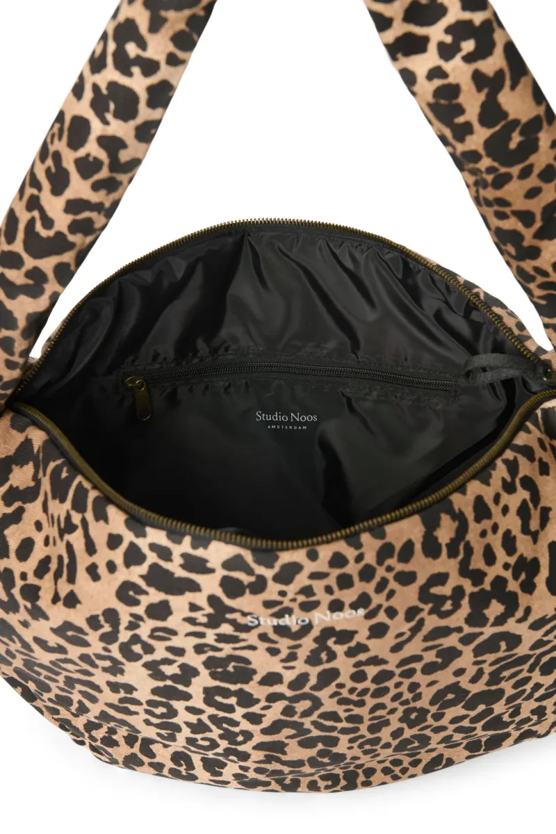 Cotton Cross Body Bag | Brown Leopard - Image 3
