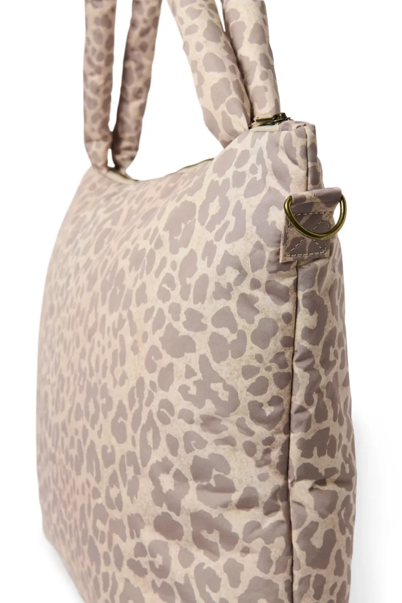 Puffy Diaper Bag | Beige Leopard - Image 4