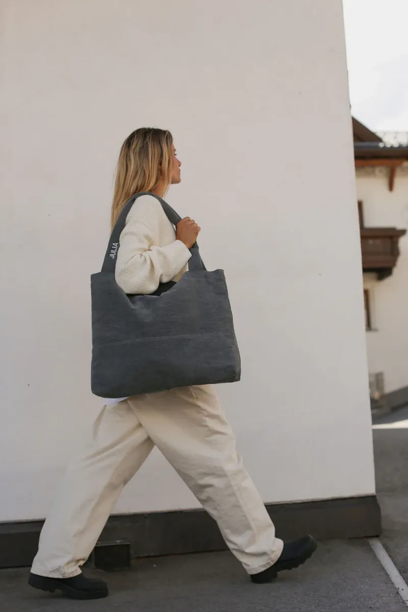 Denim Mom Bag | Grey - Image 2