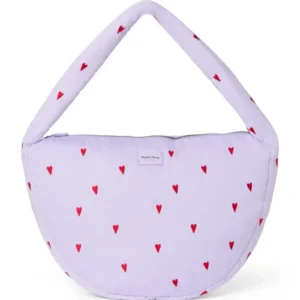 Puffy Cross Body Bag | Purple Hearts