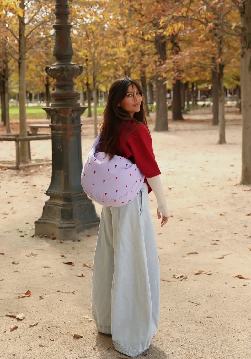 Puffy Cross Body Bag | Purple Hearts - Image 2