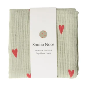 Swaddle Print Medium | Green Hearts