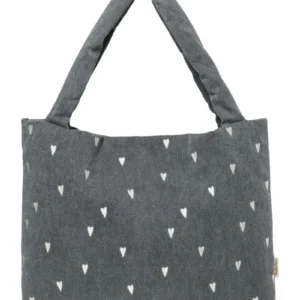 Denim Mom Bag | Grey Hearts