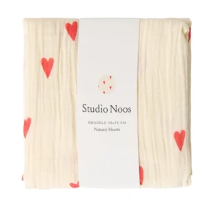 Swaddle Print Medium | Beige Hearts