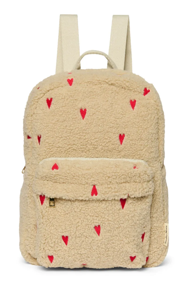Teddy Midi Backpack | Ecru Hearts