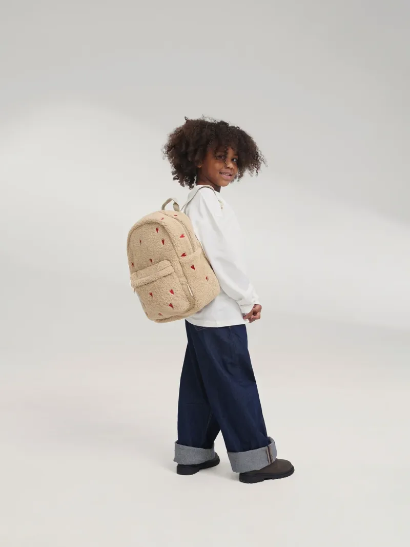 Teddy Midi Backpack | Ecru Hearts - Image 2