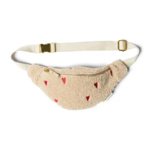 Teddy Mini Fanny Pack | Ecru Hearts
