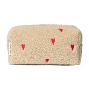 Teddy Pouch | Ecru Hearts