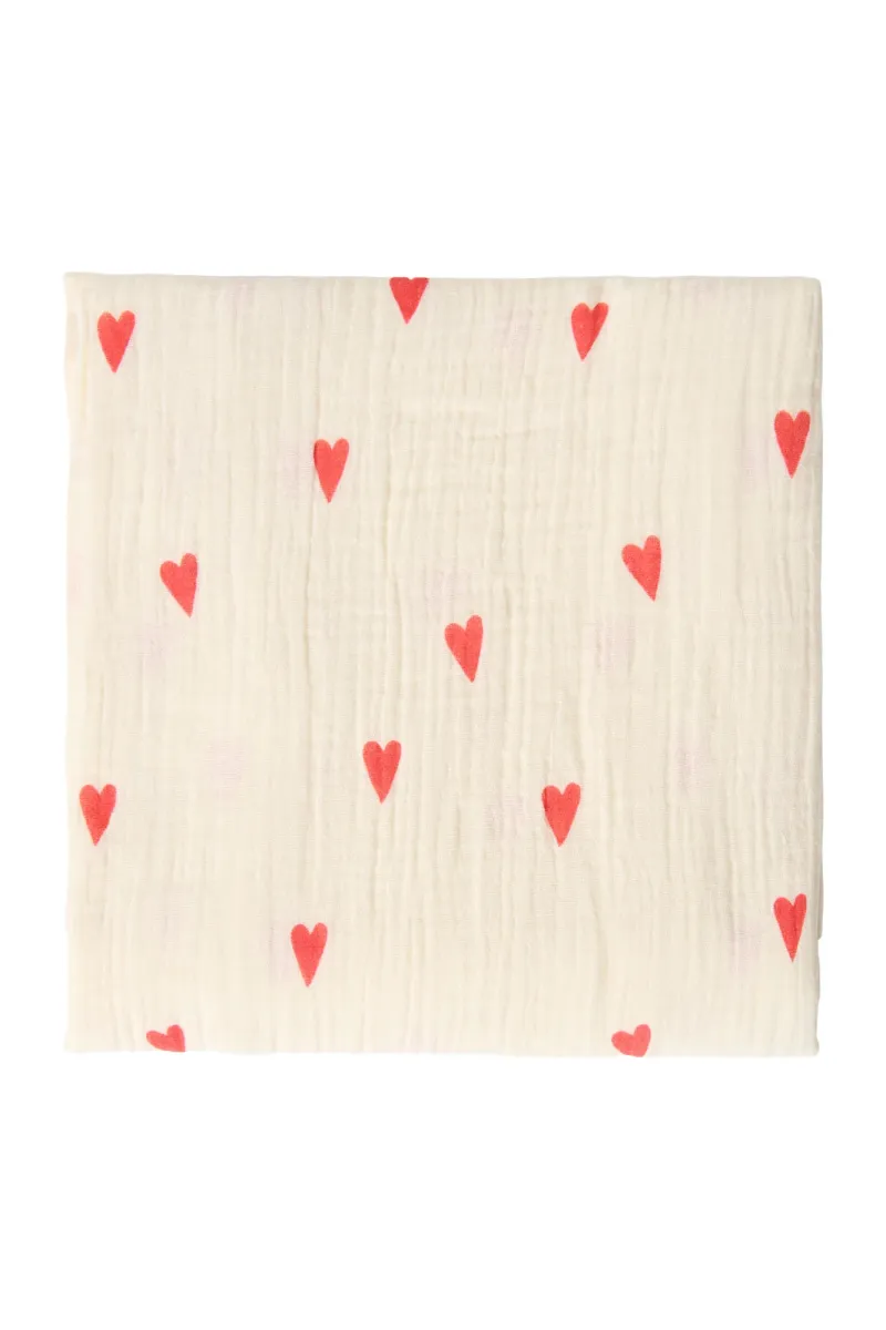Swaddle Print Large | Beige Hearts - Image 3
