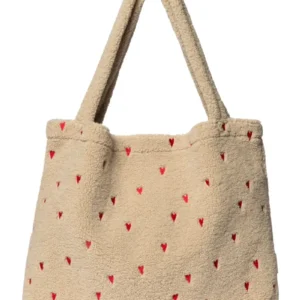Teddy Mom Bag | Ecru Hearts