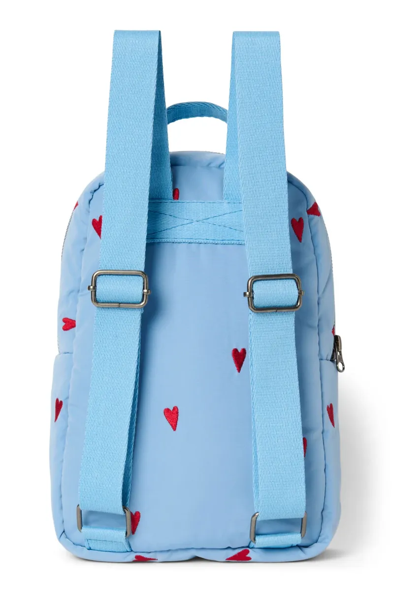 Puffy Mini Backpack | Light Blue Hearts - Image 4