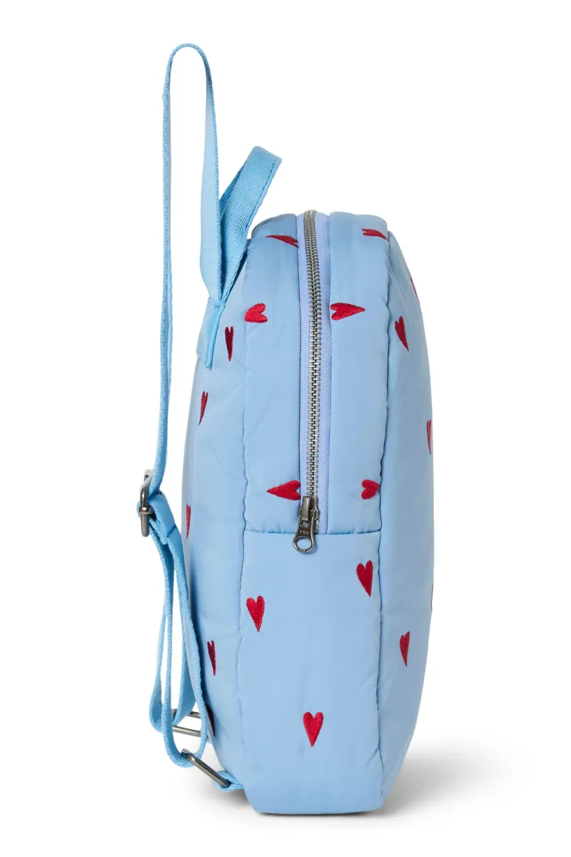 Puffy Mini Backpack | Light Blue Hearts - Image 5
