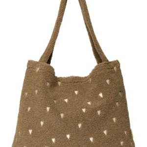 Teddy Mom Bag | Brown Hearts