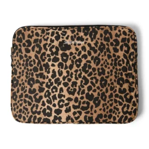 Cotton Laptop Sleeve 15 Inch | Brown Leopard