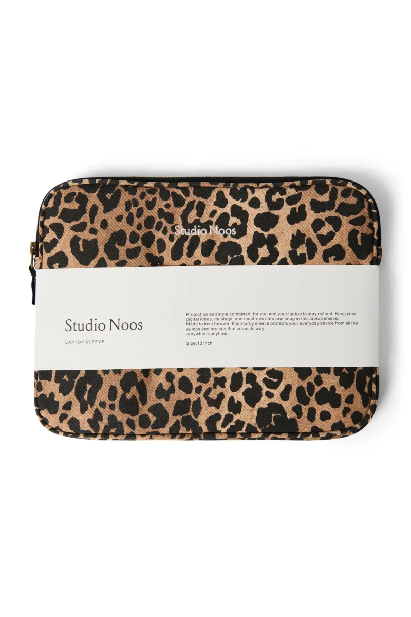 Cotton Laptop Sleeve 13 Inch | Brown Leopard - Image 2