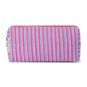 Poplin Striped Pouch | Raspberry