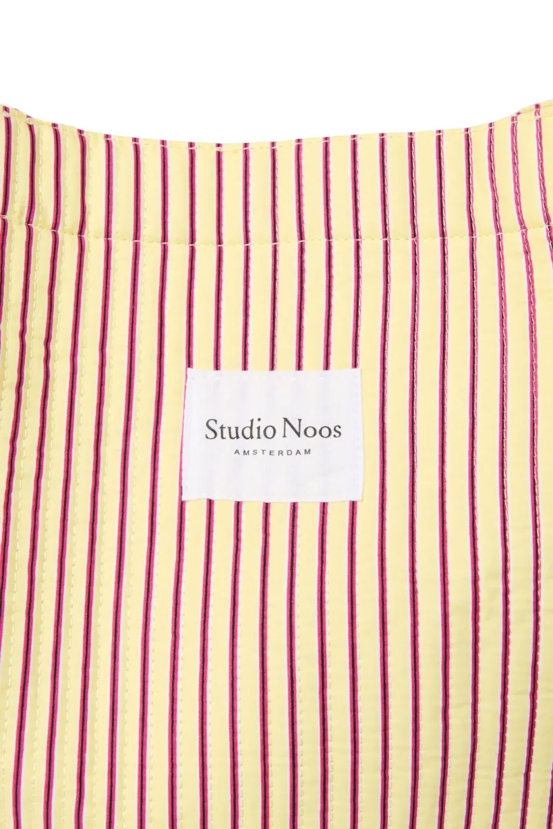 Poplin Striped Mom Bag | Butter Yellow - Image 4
