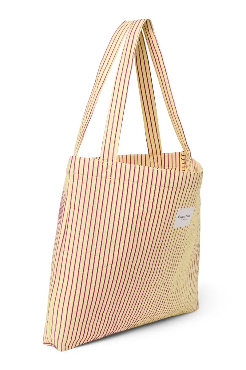 Poplin Striped Mom Bag | Butter Yellow - Image 5