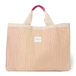 Poplin Striped Beach Bag | Butter Yellow