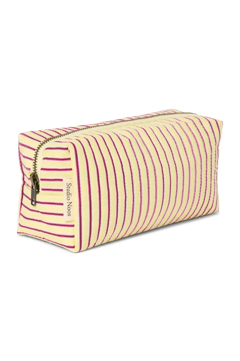 Poplin Striped Pouch | Butter Yellow - Image 4