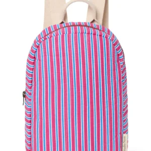 Poplin Striped Mini Backpack | Raspberry