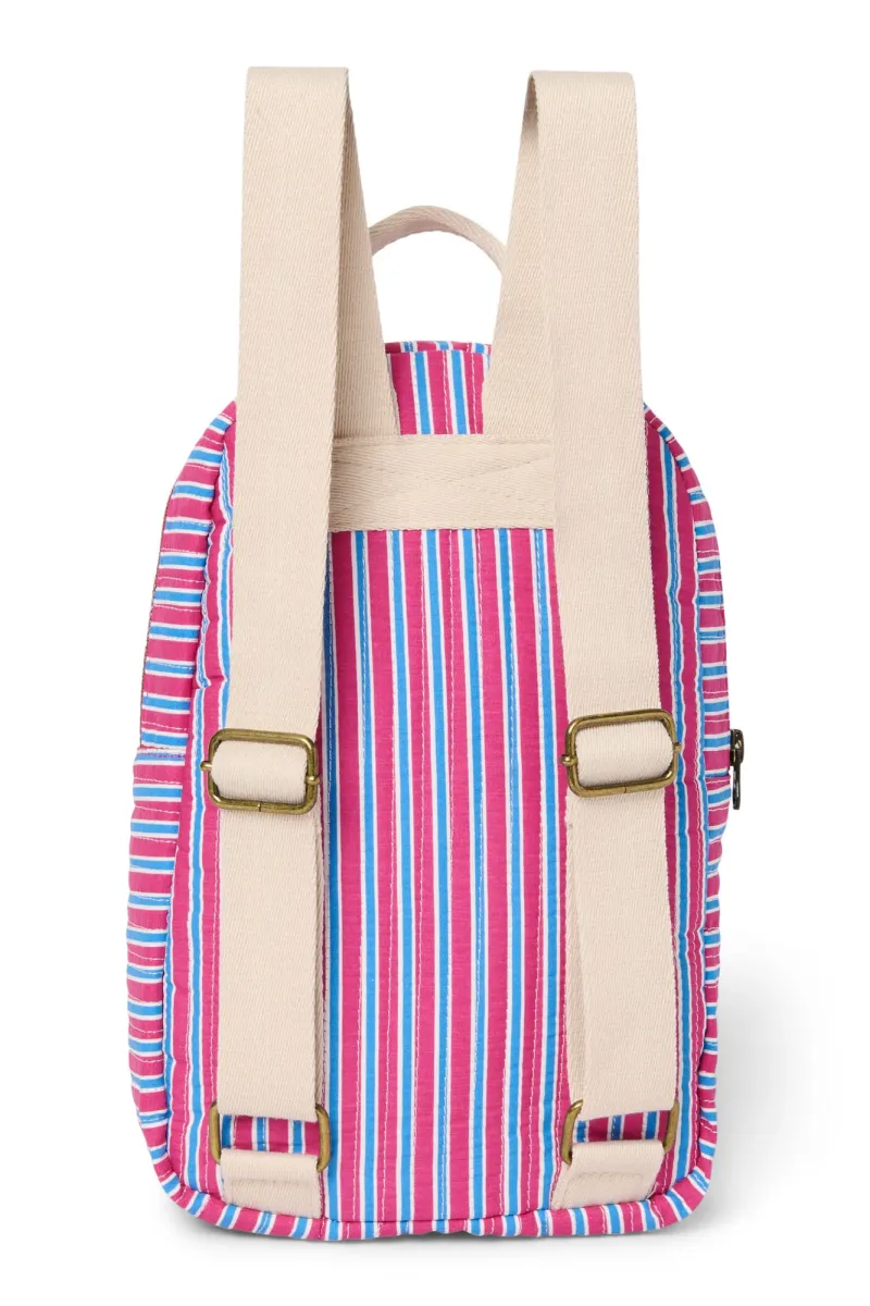 Poplin Striped Mini Backpack | Raspberry - Image 4