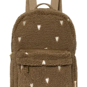 Teddy Midi Backpack | Brown Hearts