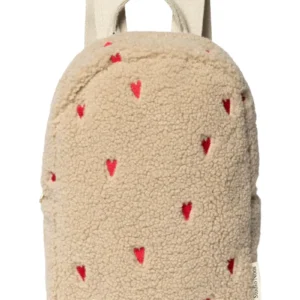 Teddy Mini Backpack | Ecru Hearts