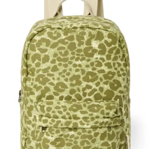 Cotton Midi Backpack | Green Leopard