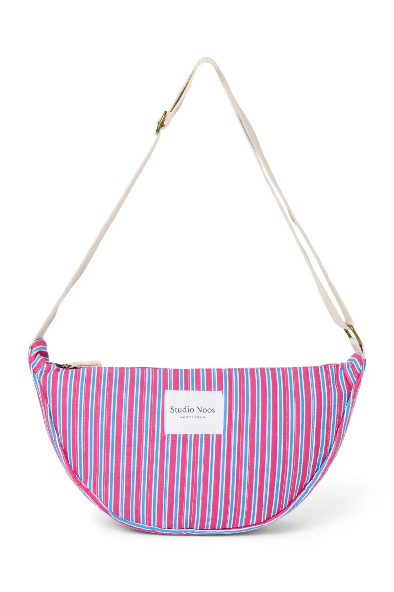 Poplin Striped Adult Fanny Pack | Raspberry