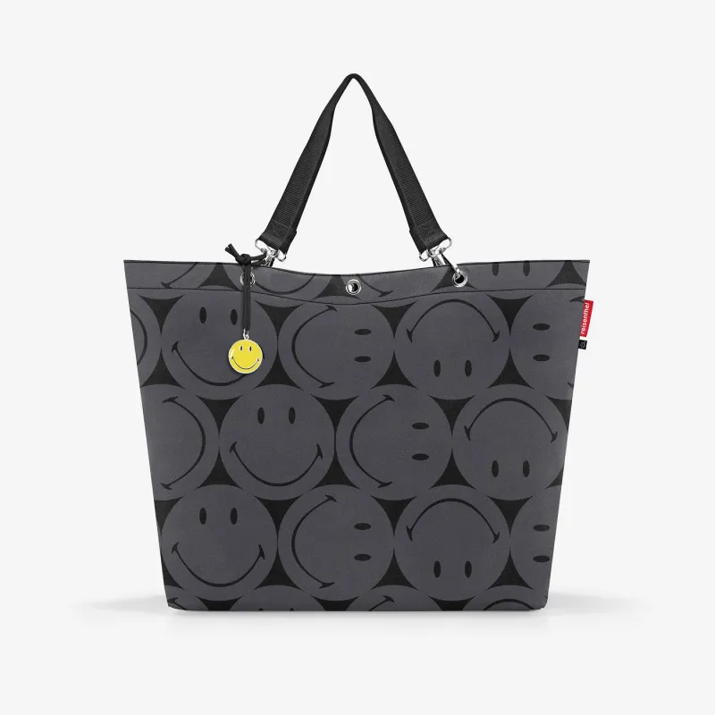 shopper XL smiley grey