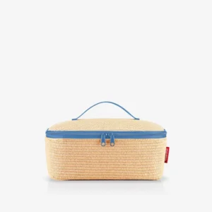 coolerbag M pocket raffia blue