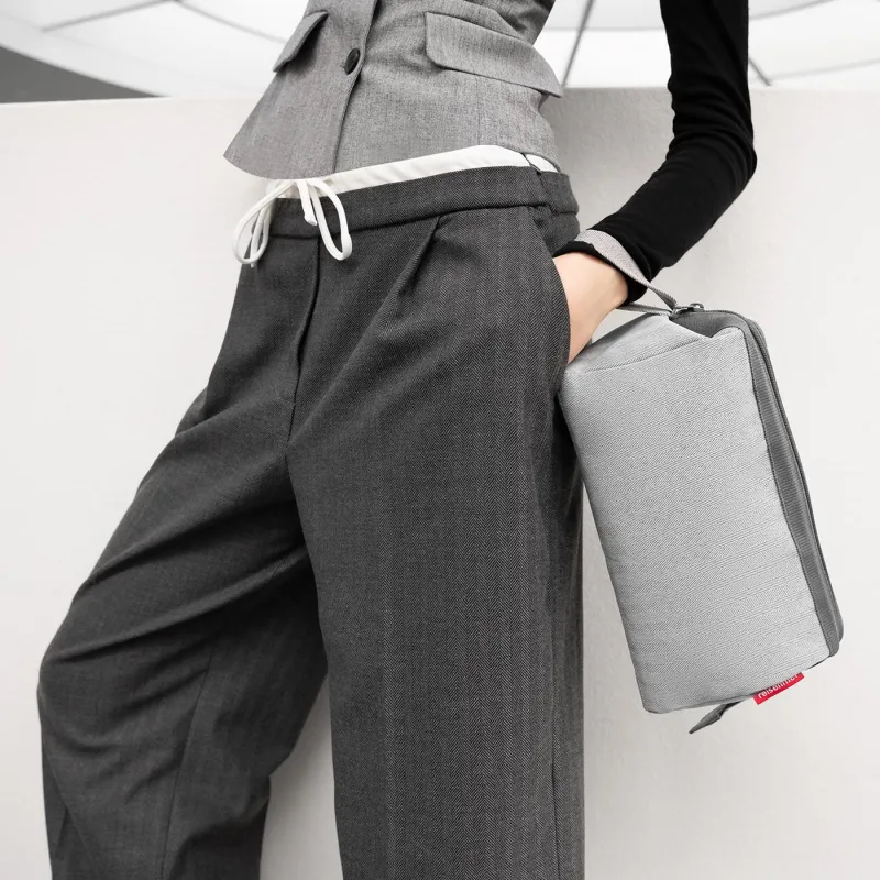 travelcosmetic herringbone grey - Image 2