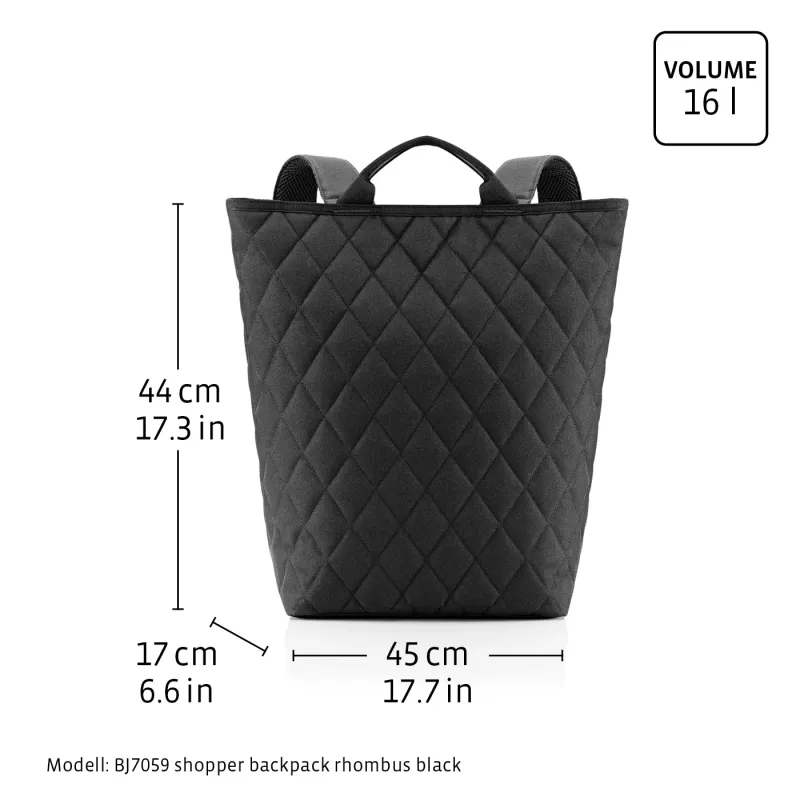 shopper-backpack rhombus blue - Image 4