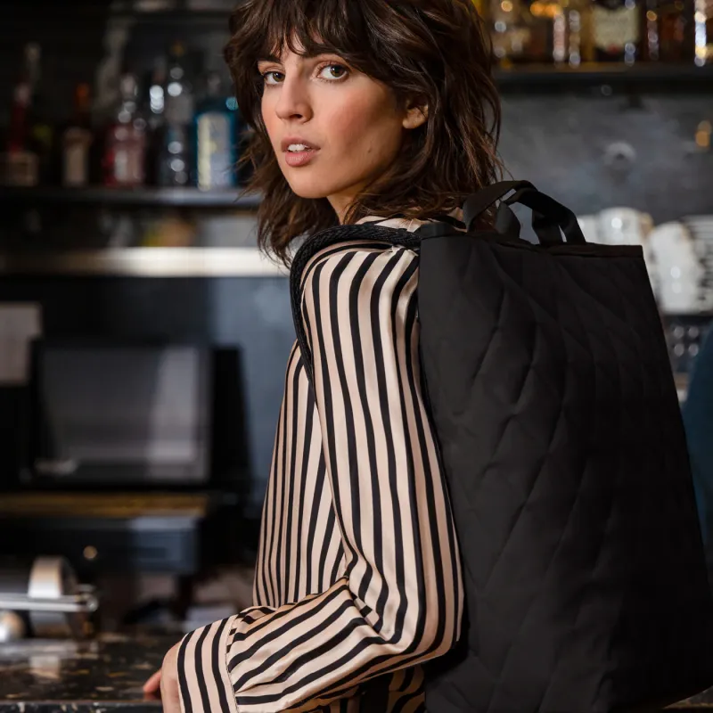 shopper-backpack rhombus black - Image 3