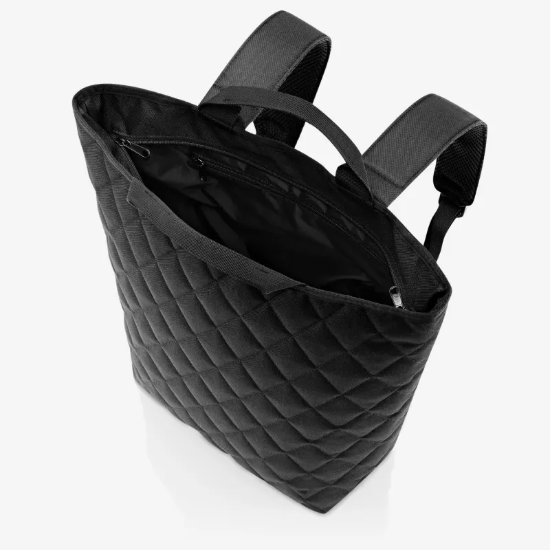 shopper-backpack rhombus black - Image 4