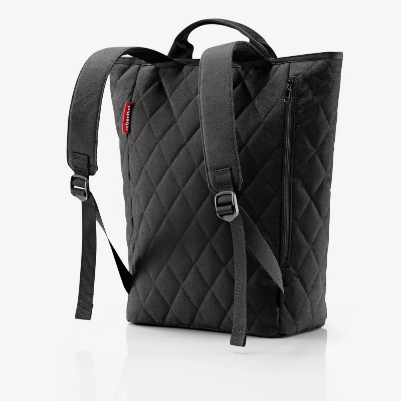 shopper-backpack rhombus black - Image 5